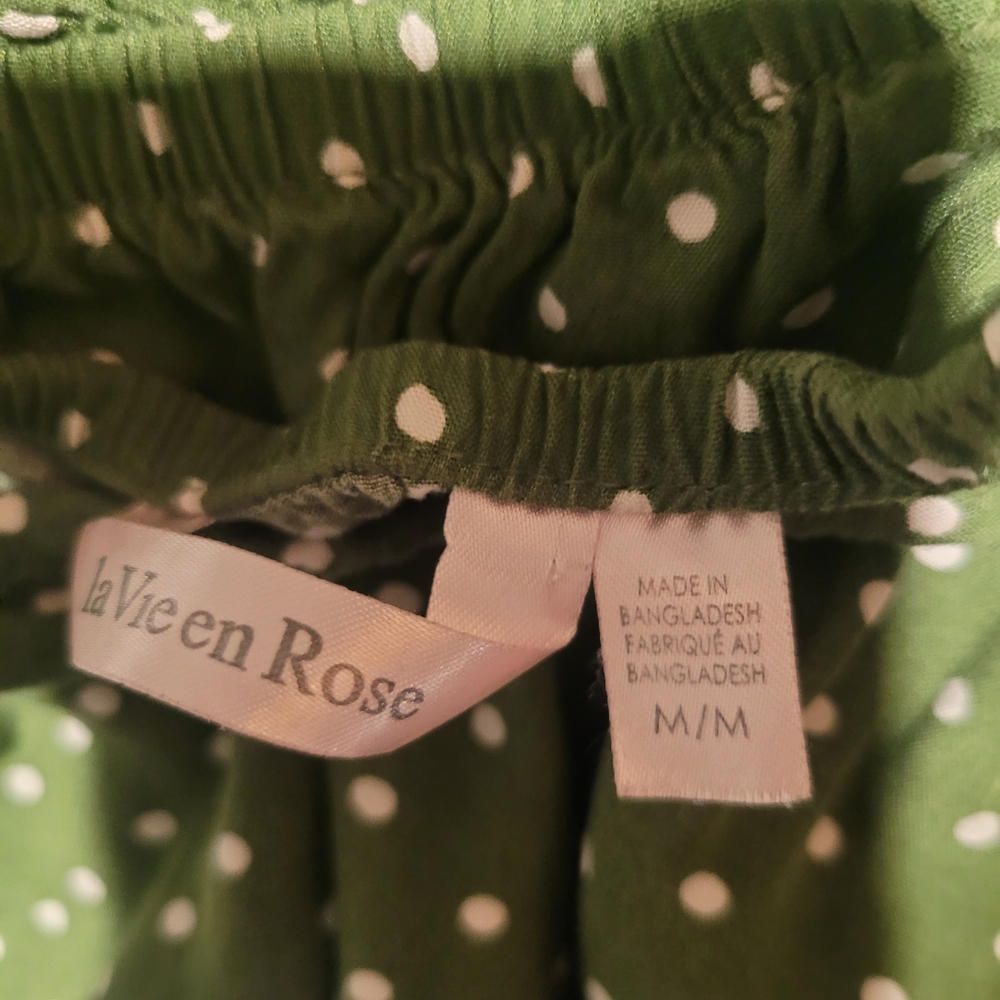 La Vie En Rose Green and White Polka Dot Mini Dress/Nightie. - Picture 5 of 5